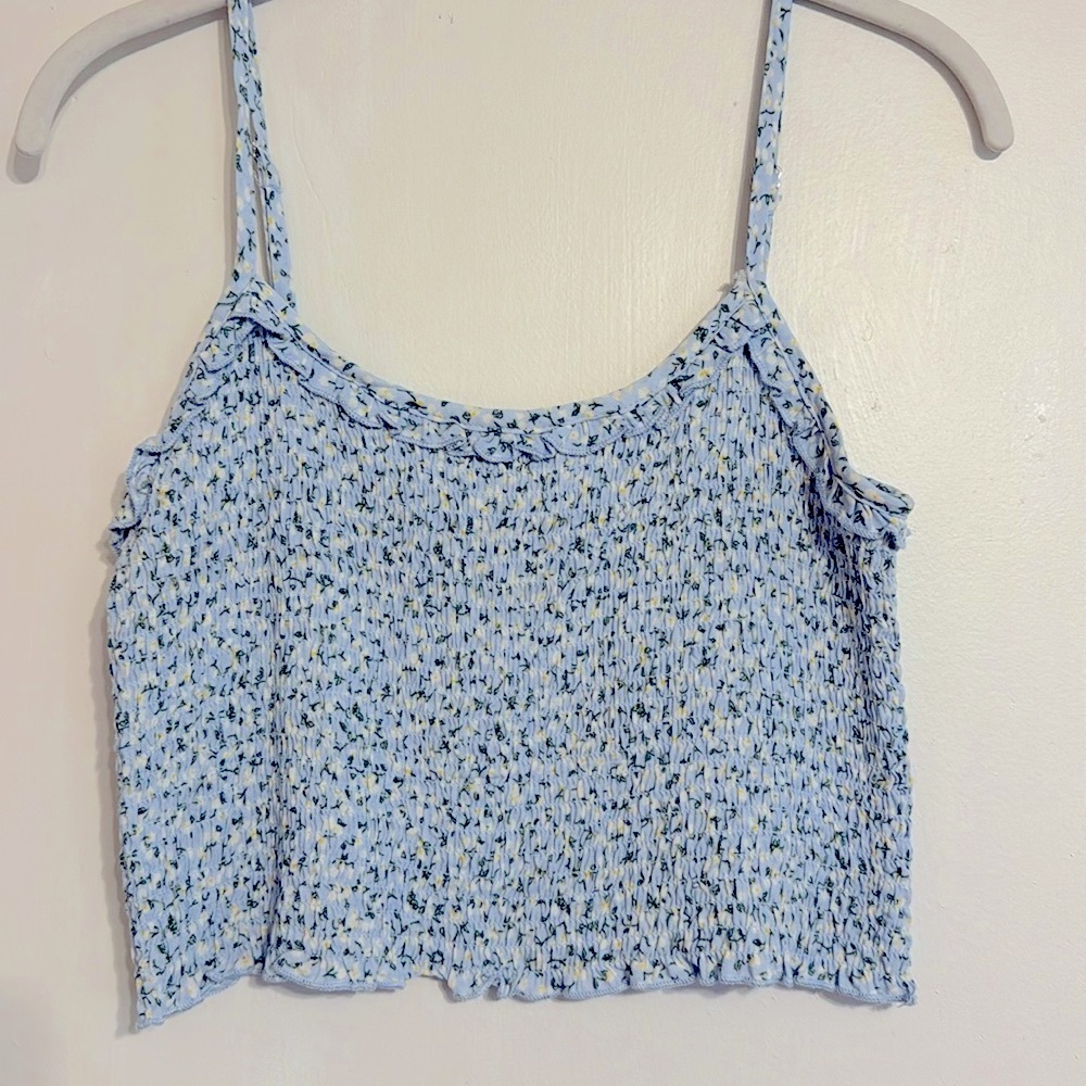 Blue Floral Tank Top